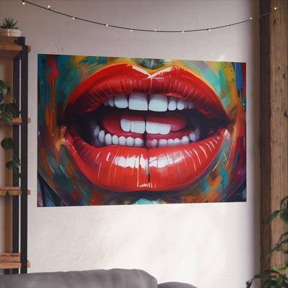 Colorful Pop Art Lip Poster Fine Art Print