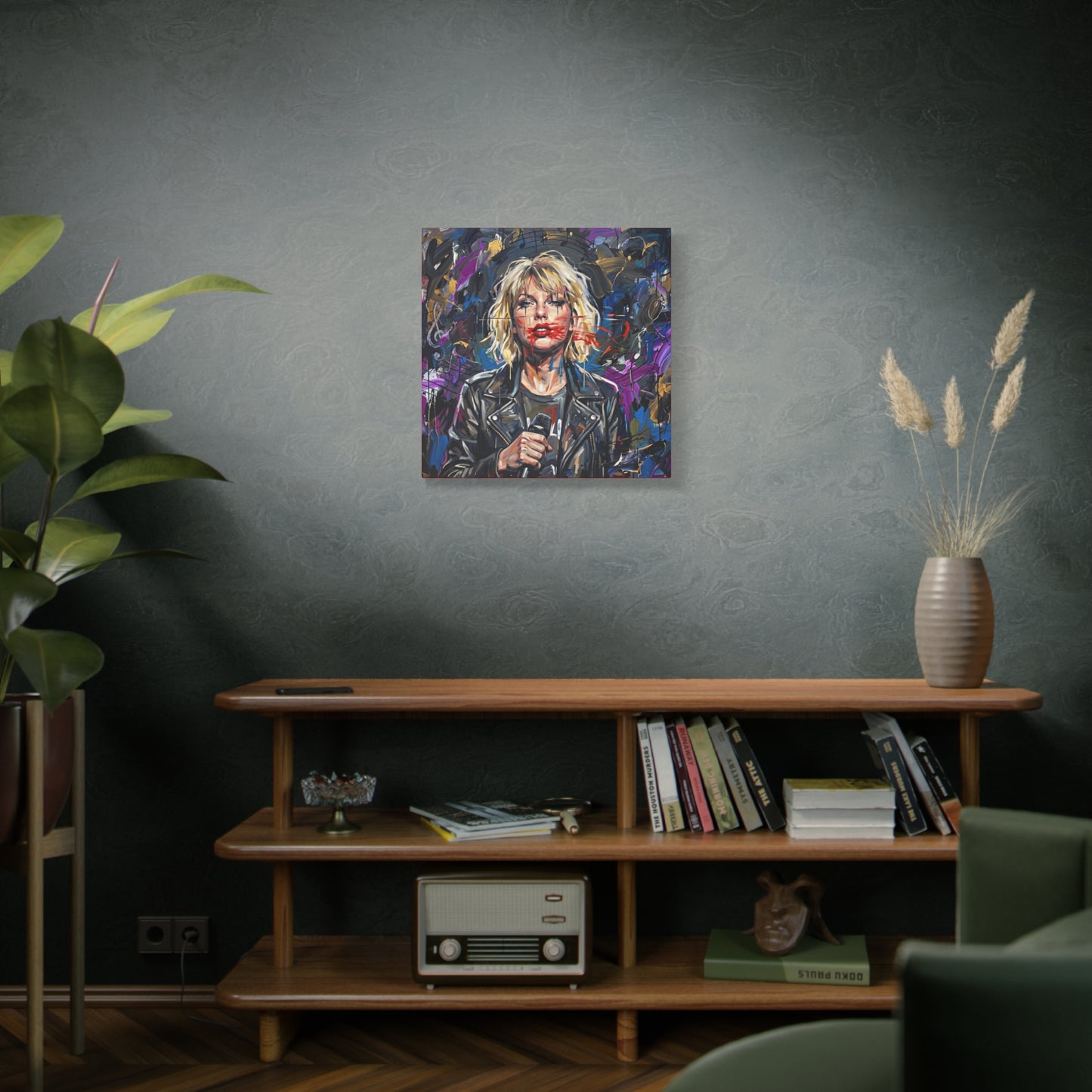 SMEARED THE LIPS Swift Portrait Canvas Art — Matte Stretched Canvas Print