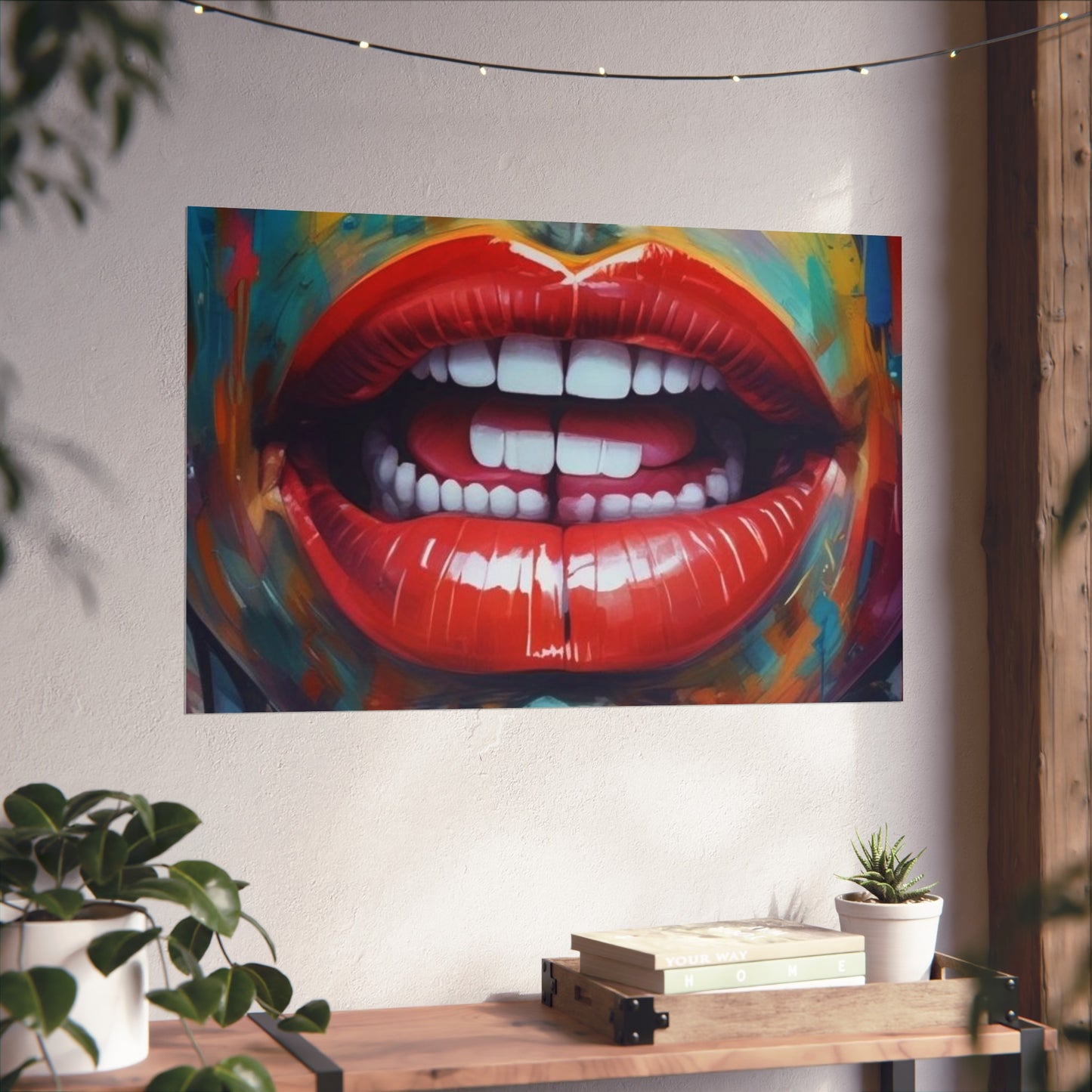 Colorful Pop Art Lip Poster Fine Art Print