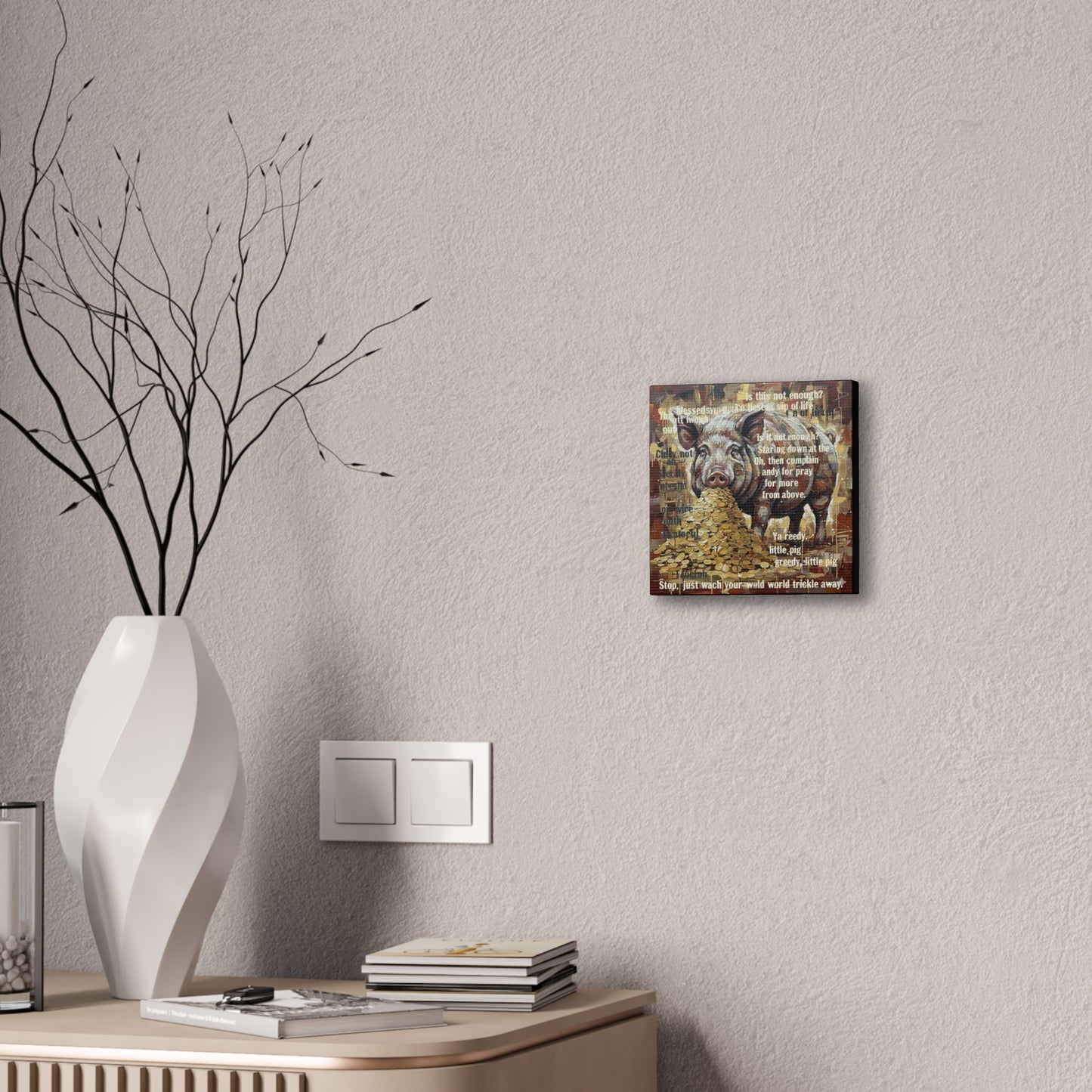 DMB Pig Inspired art - 'Greedy Little Pig' Farmhouse Wall Art