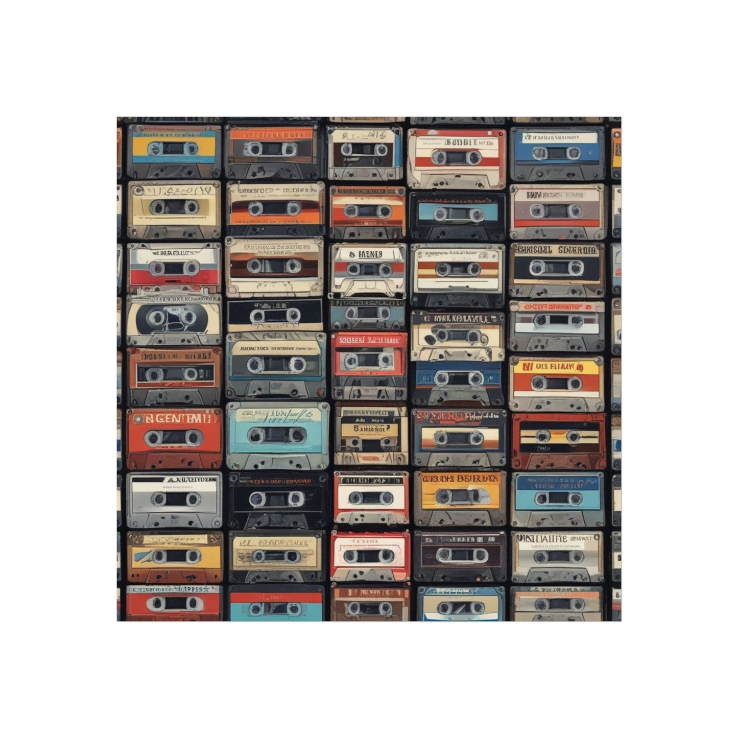 Cassette Tape Collage Fine Art Poster