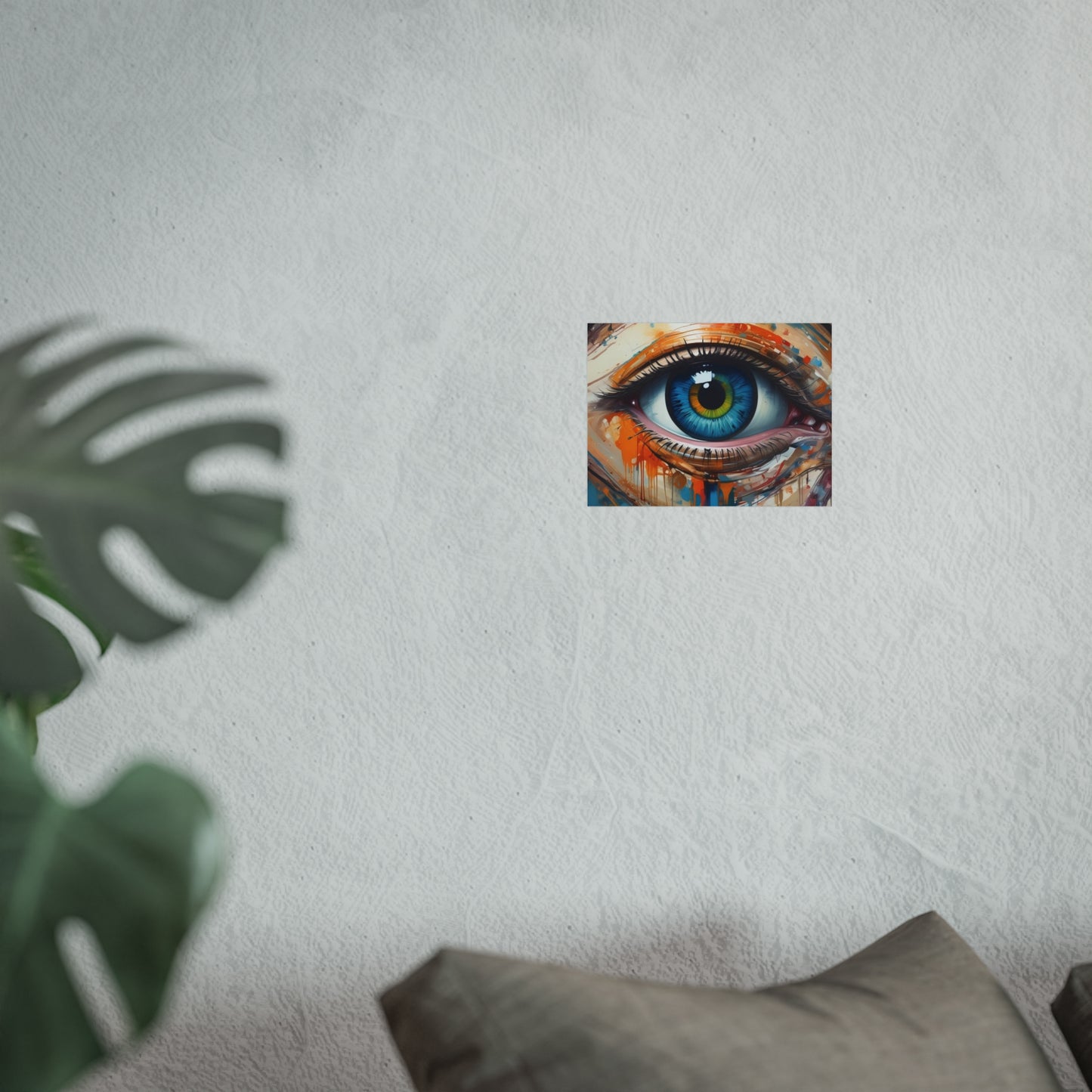 Vibrant Blue Eye Surreal Wall Art Print