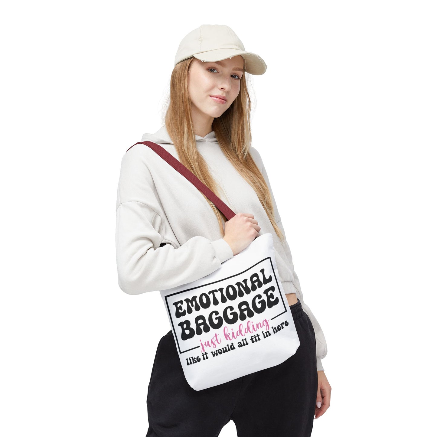 Emotional Baggage Tote Bag — Funny "Emotional Baggage (just kidding)" Reusable Shopper