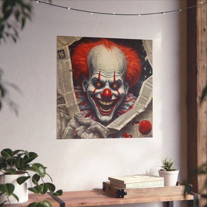 Creepy Pennywise-Style Scary Circus Wall Art