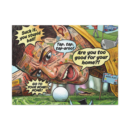 Happy Golf Pop Canvas Art — Matte Stretched Canvas Print