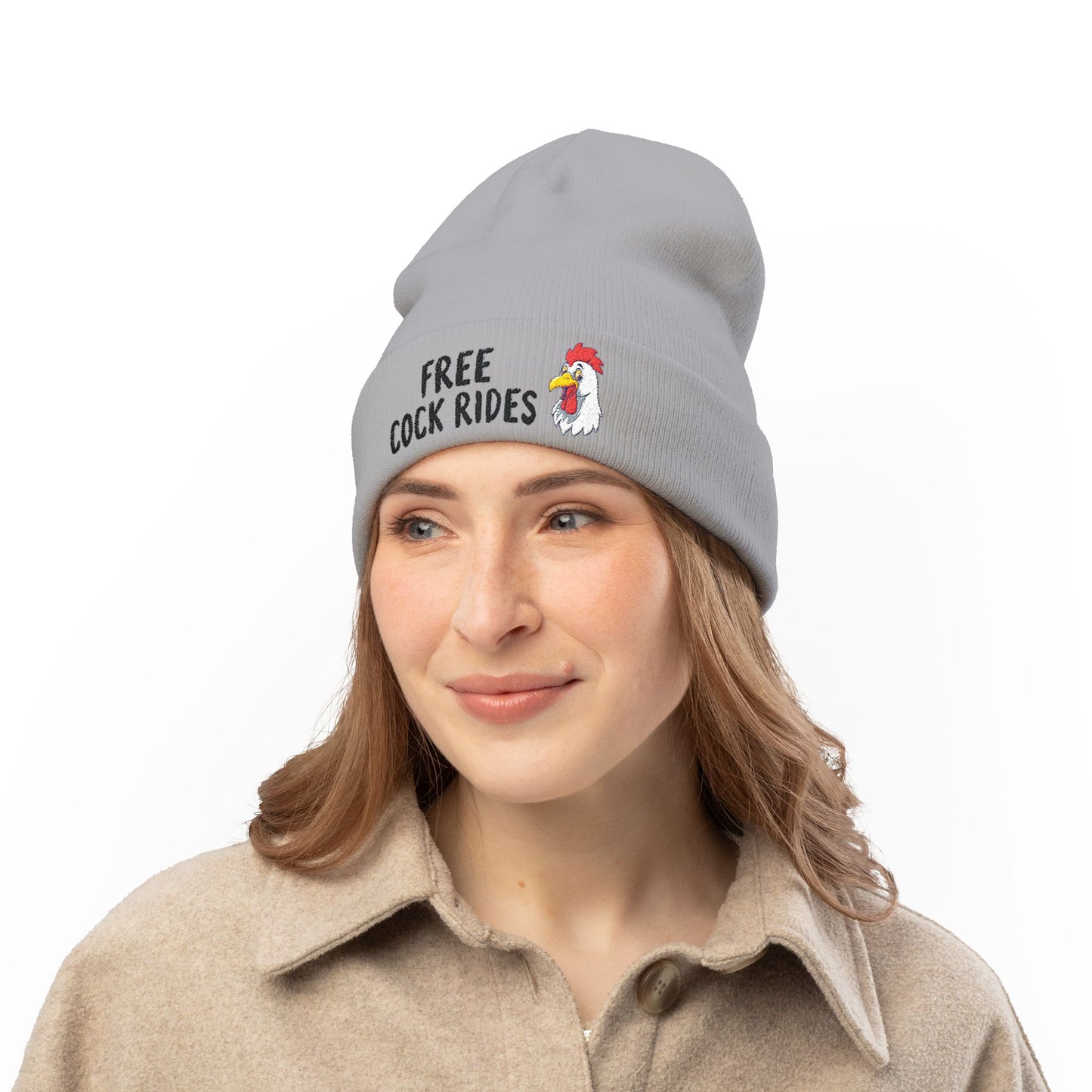 Knit Beanie "Free Cock Rides"