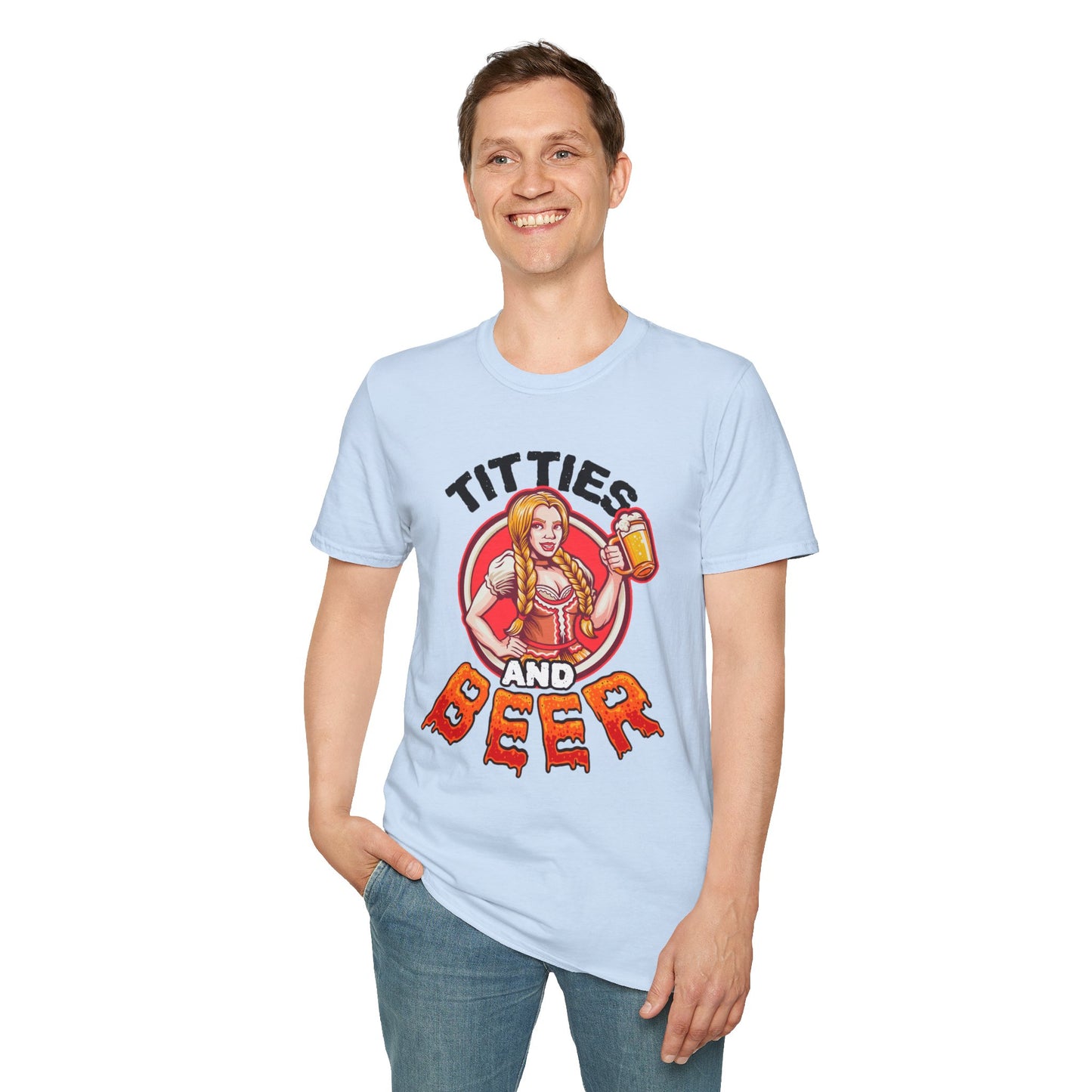 T-Shirt — "Titties and Beer" Oktoberfest Beer Girl Graphic Tee