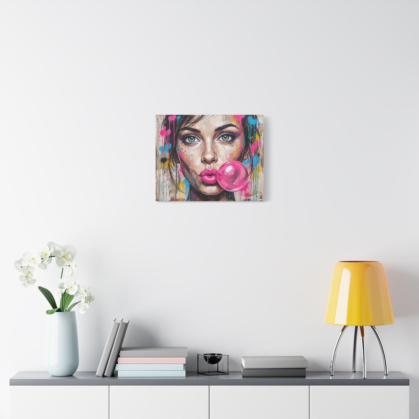 Abstract Bubble Girl Canvas Print — Matte Stretched Wall Art