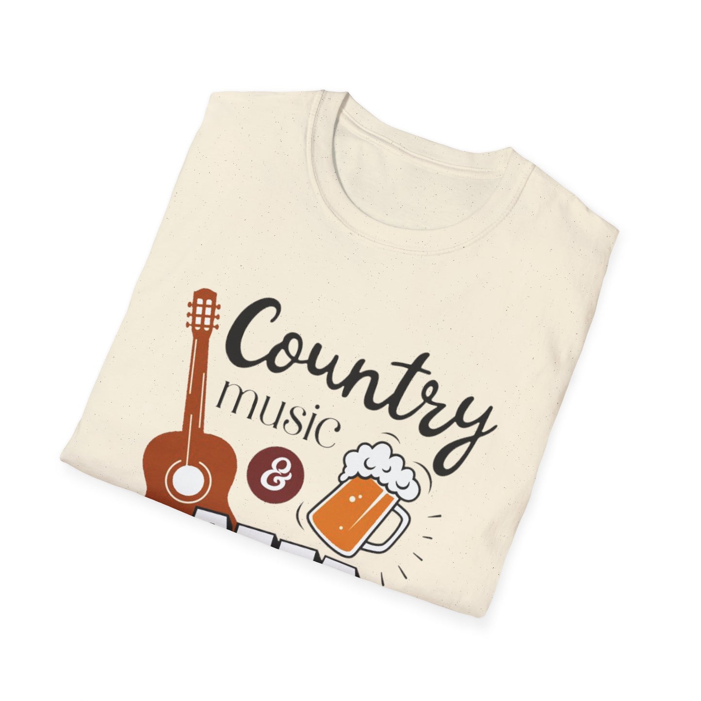 Country Music & Beer T-Shirt — "Country Music & Beer That's Why I'm Here" Graphic Tee