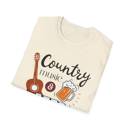 Country Music & Beer T-Shirt — "Country Music & Beer That's Why I'm Here" Graphic Tee
