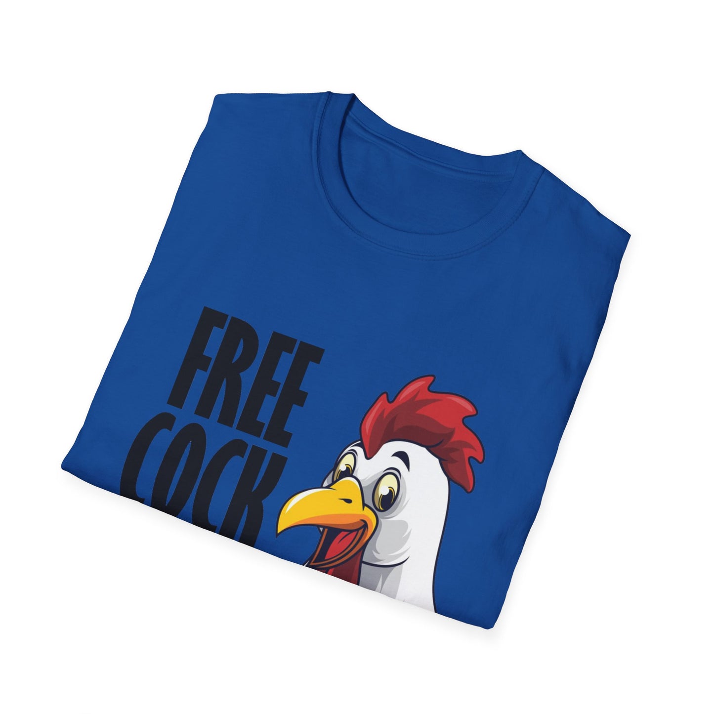 Graphic T-Shirt — "Free Cock Ride" Rooster Novelty Tee