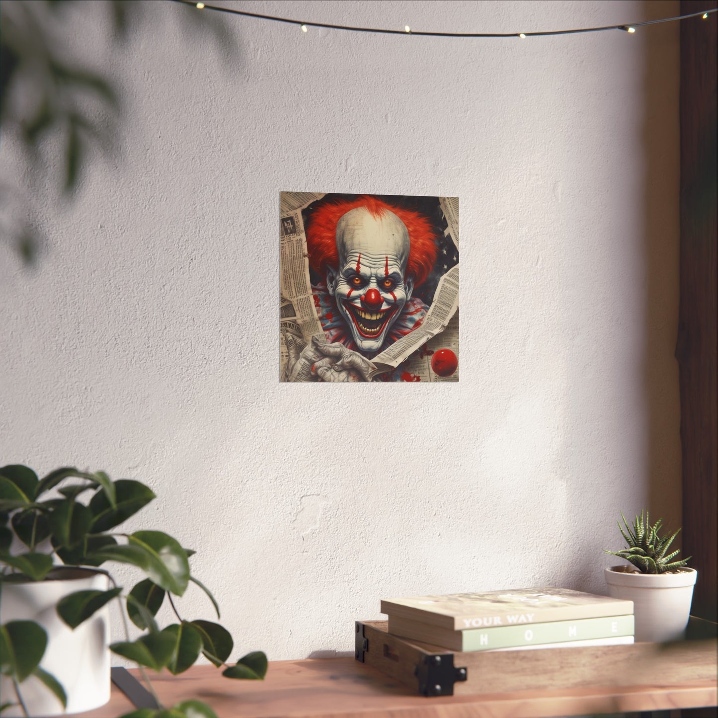 Creepy Pennywise-Style Scary Circus Wall Art