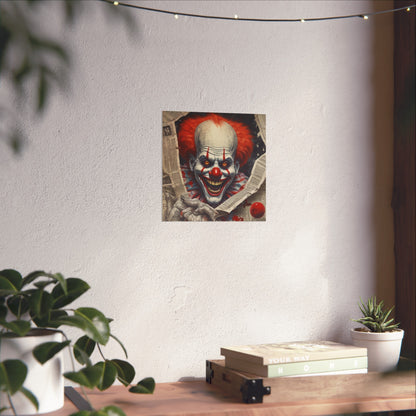 Creepy Pennywise-Style Scary Circus Wall Art