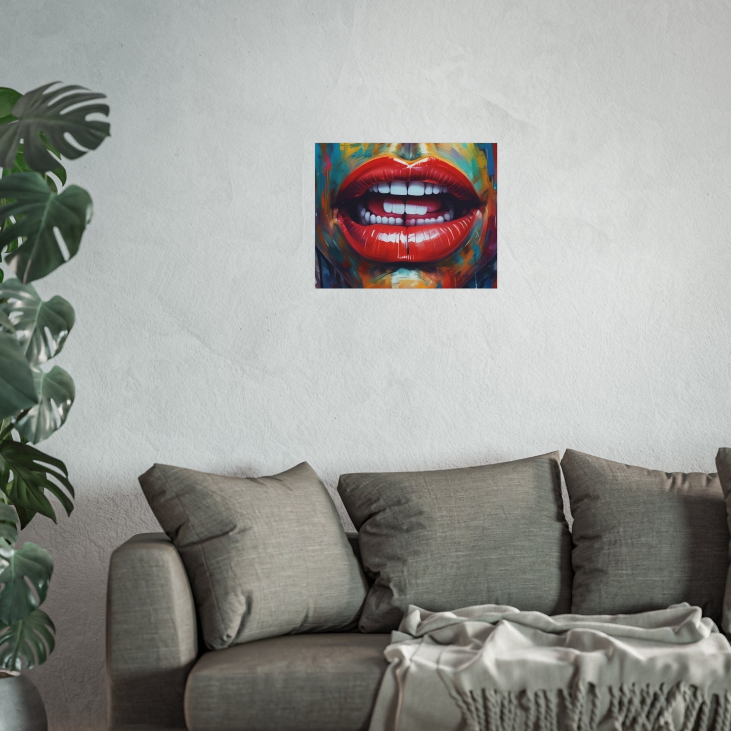 Colorful Pop Art Lip Poster Fine Art Print