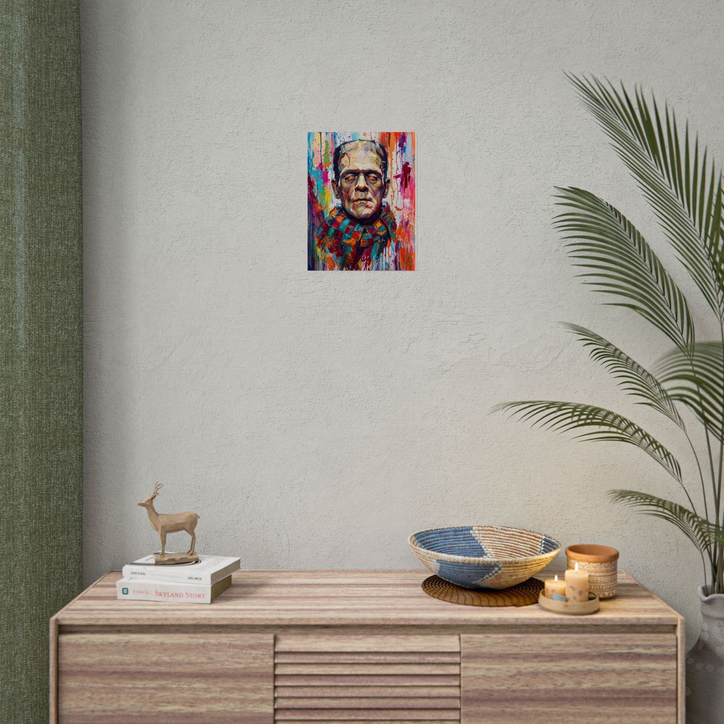 Frankenstein Color Splash Poster — Vibrant Pop Art Horror Wall Print