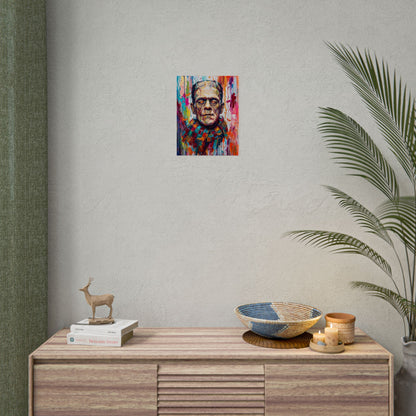 Frankenstein Color Splash Poster — Vibrant Pop Art Horror Wall Print