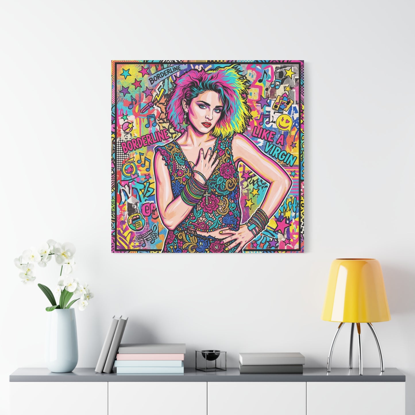 Queen of Pop Abstract Canvas Wall Art Print