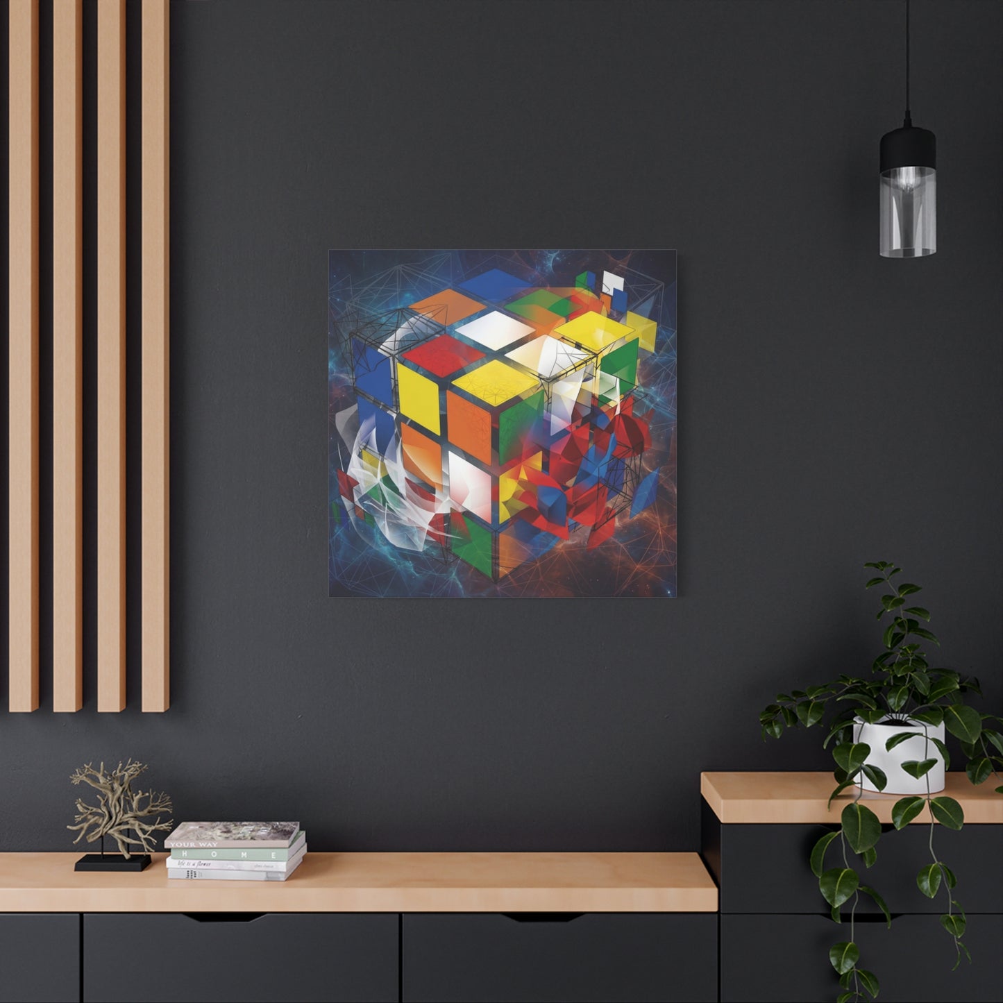 Magic Cube Abstract Canvas Wall Art Print — Matte Stretched Canvas