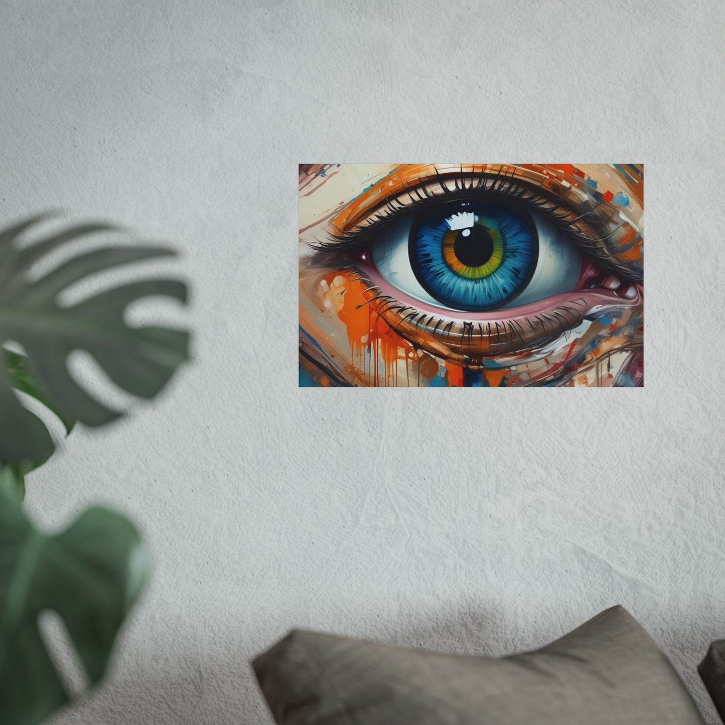 Vibrant Blue Eye Surreal Wall Art Print