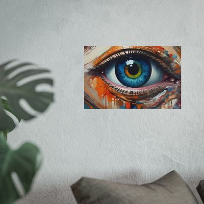 Vibrant Blue Eye Surreal Wall Art Print