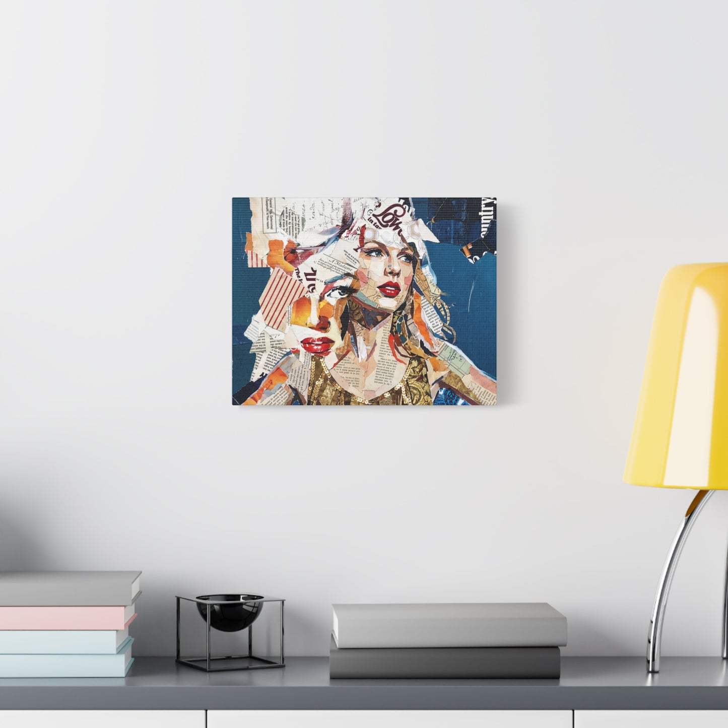 Pop Art Collage Woman Canvas Print — Modern Portrait Wall Art