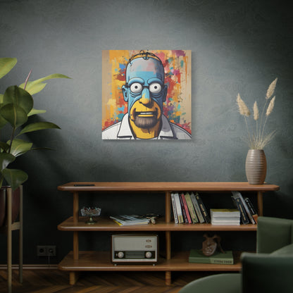 Pop Art Cartoon Canvas Wall Art — Colorful Abstract Character Portrait