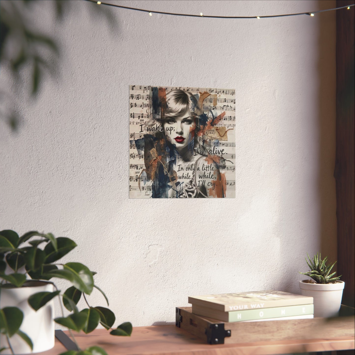Swift Inspired Fine Art Poster — "I Wake Up; I'm Alive" Taylor-Inspired Music Portrait
