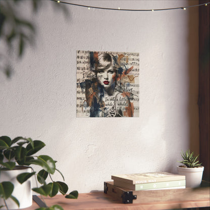 Swift Inspired Fine Art Poster — "I Wake Up; I'm Alive" Taylor-Inspired Music Portrait