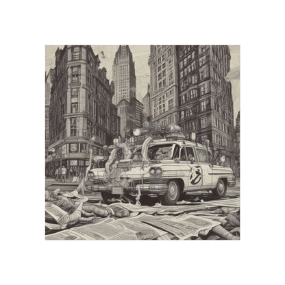 Vintage Ghostbusters Taxi Illustration