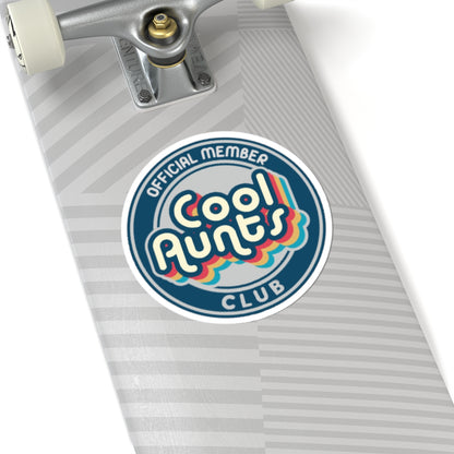 Cool Aunts Club Kiss-Cut Sticker — Retro 'Official Member' Laptop Decal