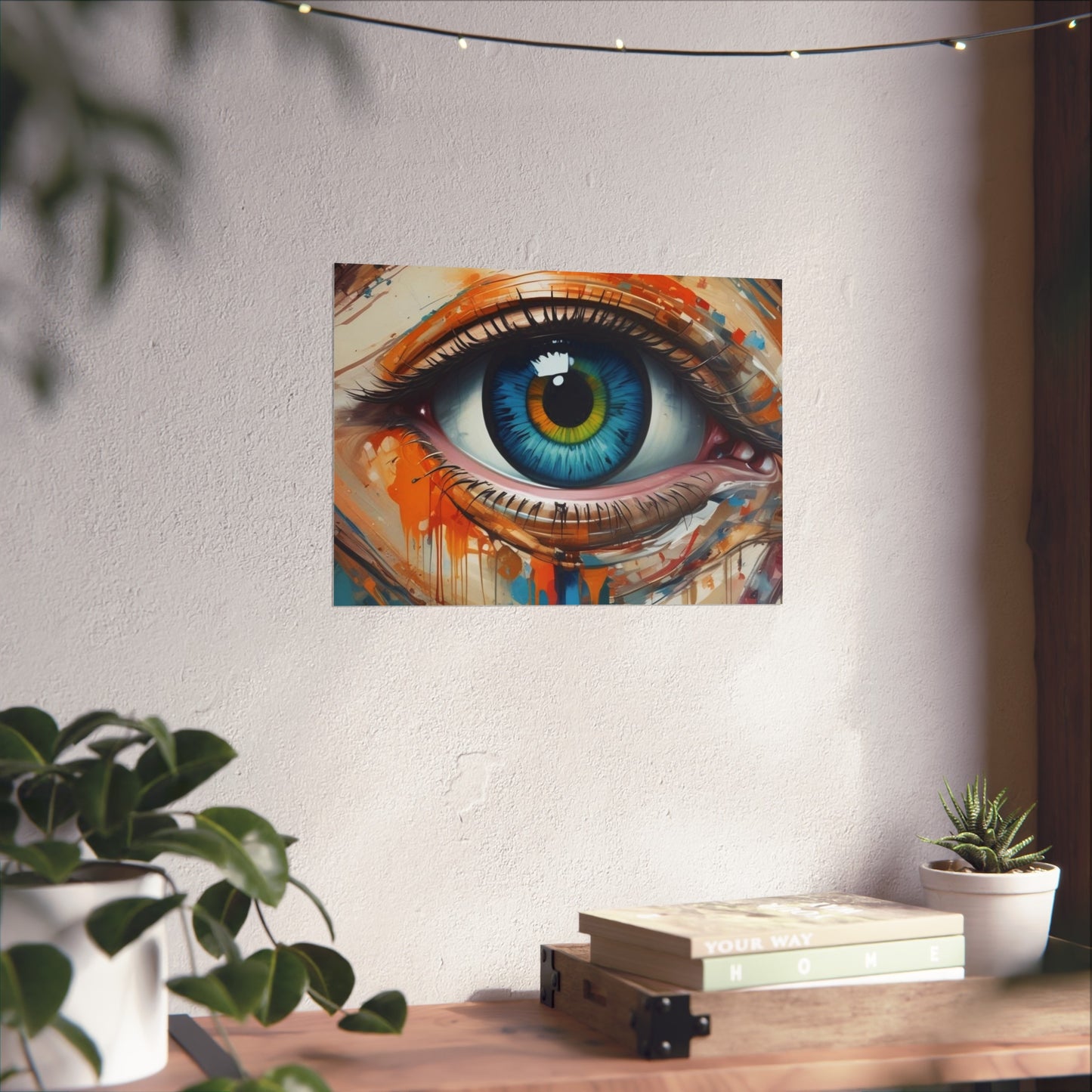Vibrant Blue Eye Surreal Wall Art Print