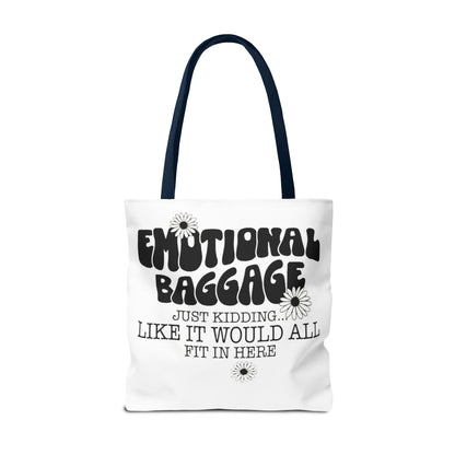 Tote Bag — "Emotional Baggage" Funny Quote Tote with Daisy Vibe