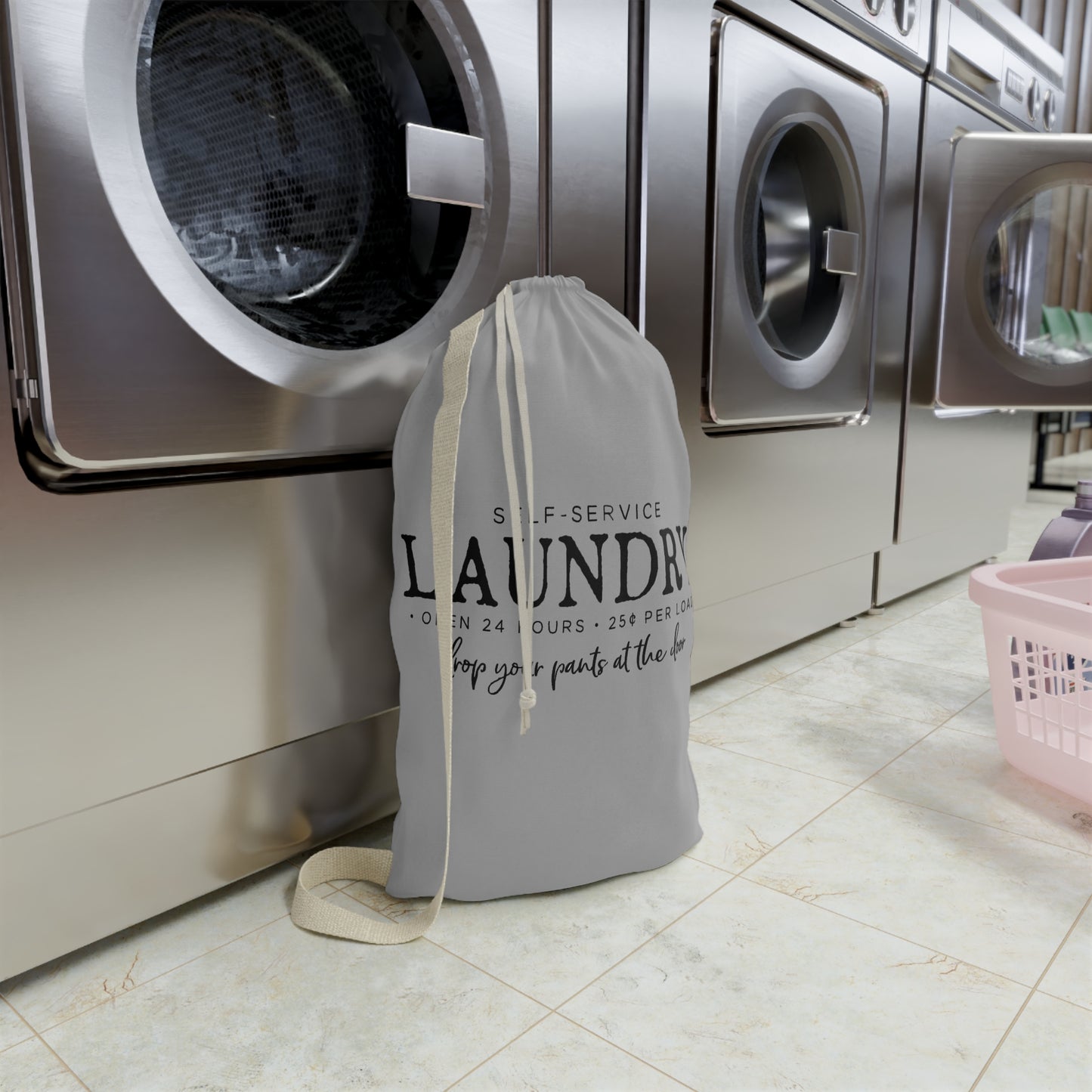 Laundry Bag – "Self-Service Laundry" Drawstring Tote for Dorms & Travel