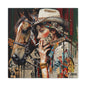 Western Collage Horse & Cowgirl Matte Canvas Wall Art - Stretched 1.25"