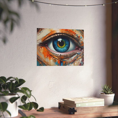 Vibrant Blue Eye Surreal Wall Art Print