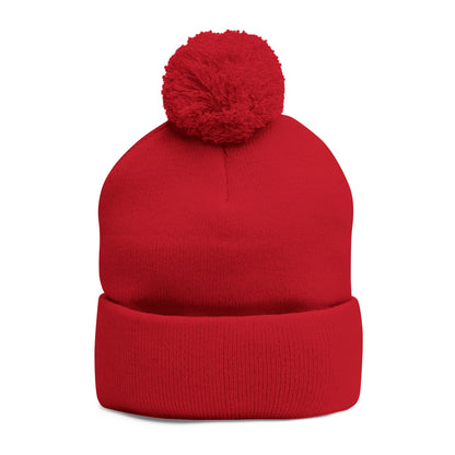 Embroidered Pom-Pom Beanie — "Spitters Are Quitters!" Cozy Winter Hat
