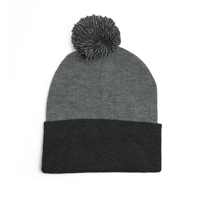 Embroidered Pom-Pom Beanie — "Spitters Are Quitters!" Cozy Winter Hat