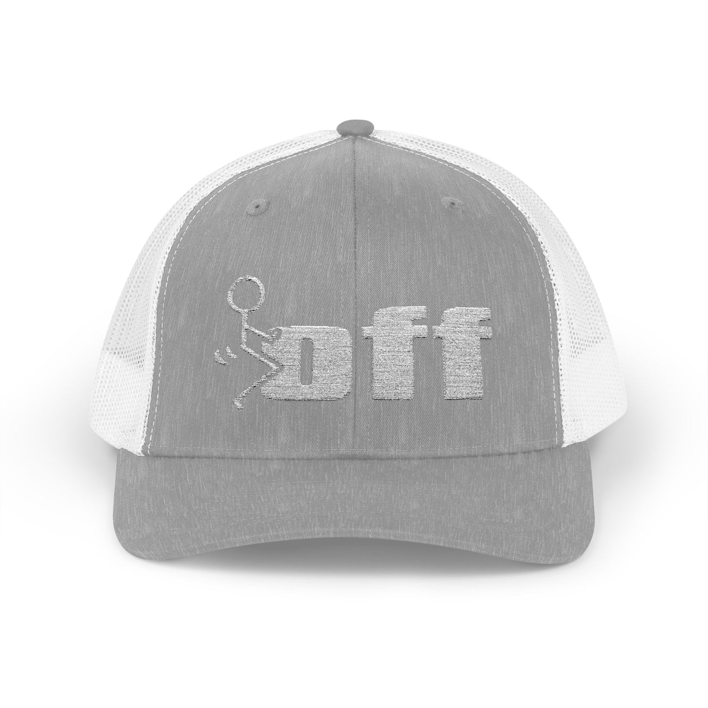 'F Off' Stick Figure Trucker Cap – Retro Distressed Snapback Hat