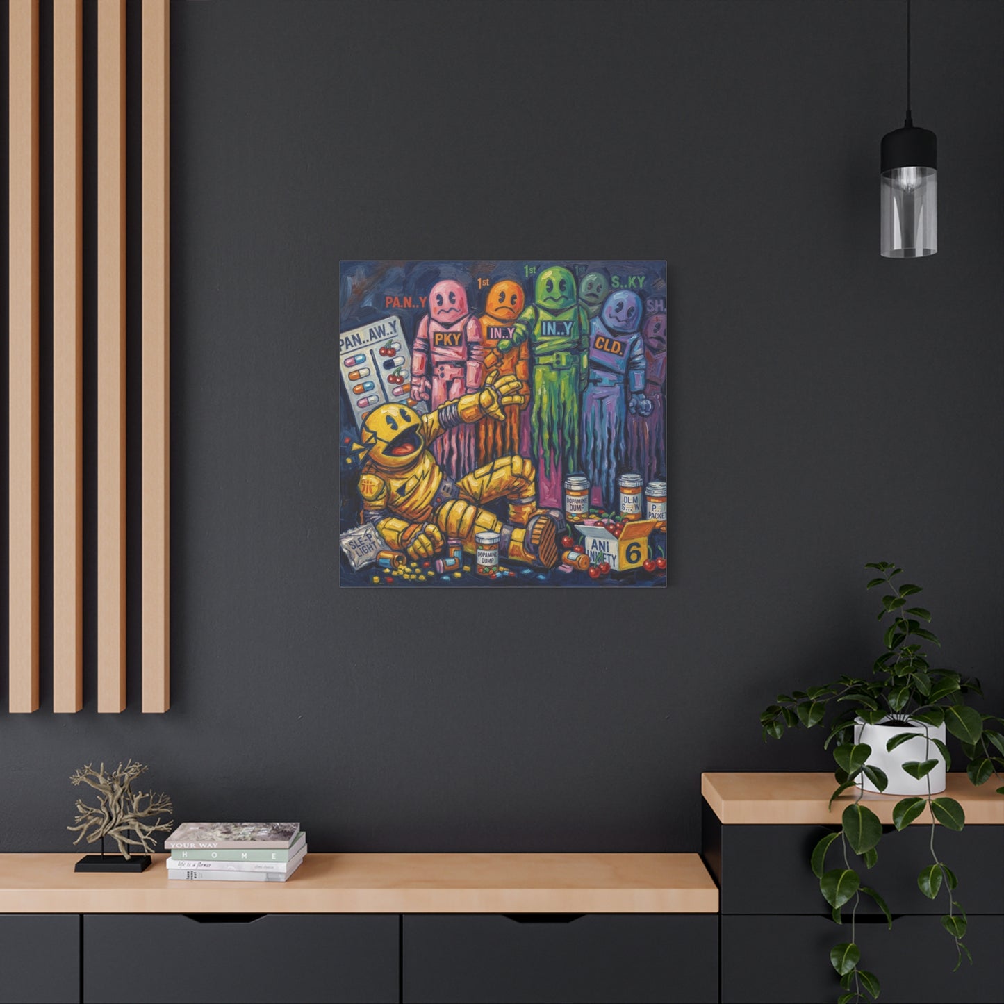 Depressed Pacman Canvas Wall Art Print