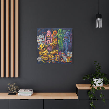 Depressed Pacman Canvas Wall Art Print