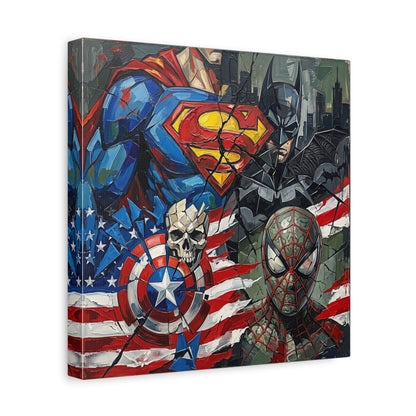 Superhero Abstract Canvas Wall Art Print
