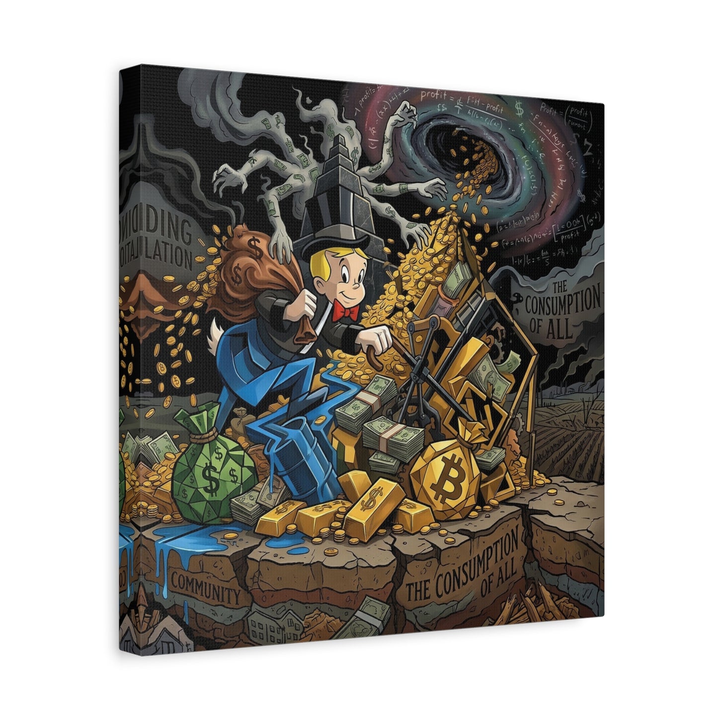 Greed Canvas Wall Art Print