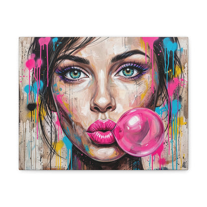 Abstract Bubble Girl Canvas Print — Matte Stretched Wall Art