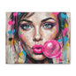 Abstract Bubble Girl Canvas Print — Matte Stretched Wall Art