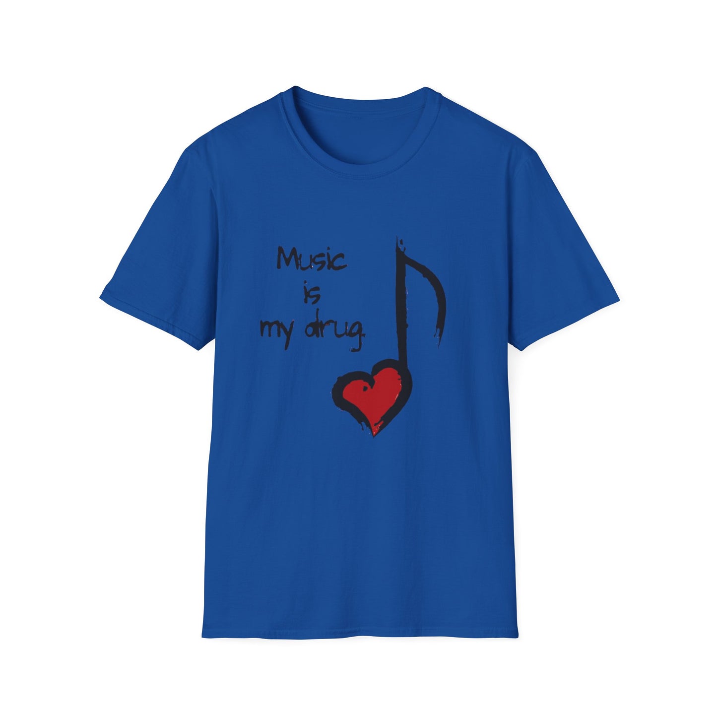 Music Is My Drug T-Shirt – Heart Note Graphic Tee for Musicians & Music Lovers