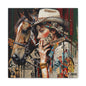 Western Collage Horse & Cowgirl Matte Canvas Wall Art - Stretched 1.25"
