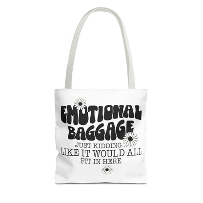 Tote Bag — "Emotional Baggage" Funny Quote Tote with Daisy Vibe