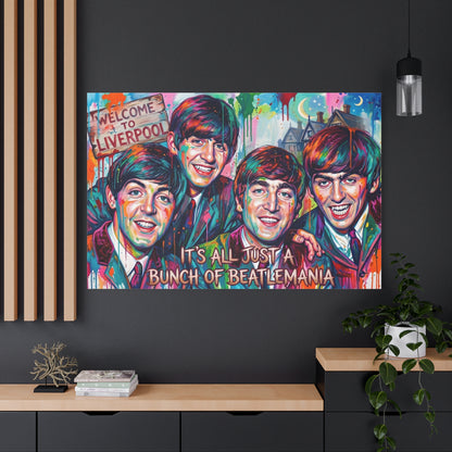 Pop Art Canvas Print - "It's All Just a Bunch of Beatlemania" Matte Stretched Wall Art