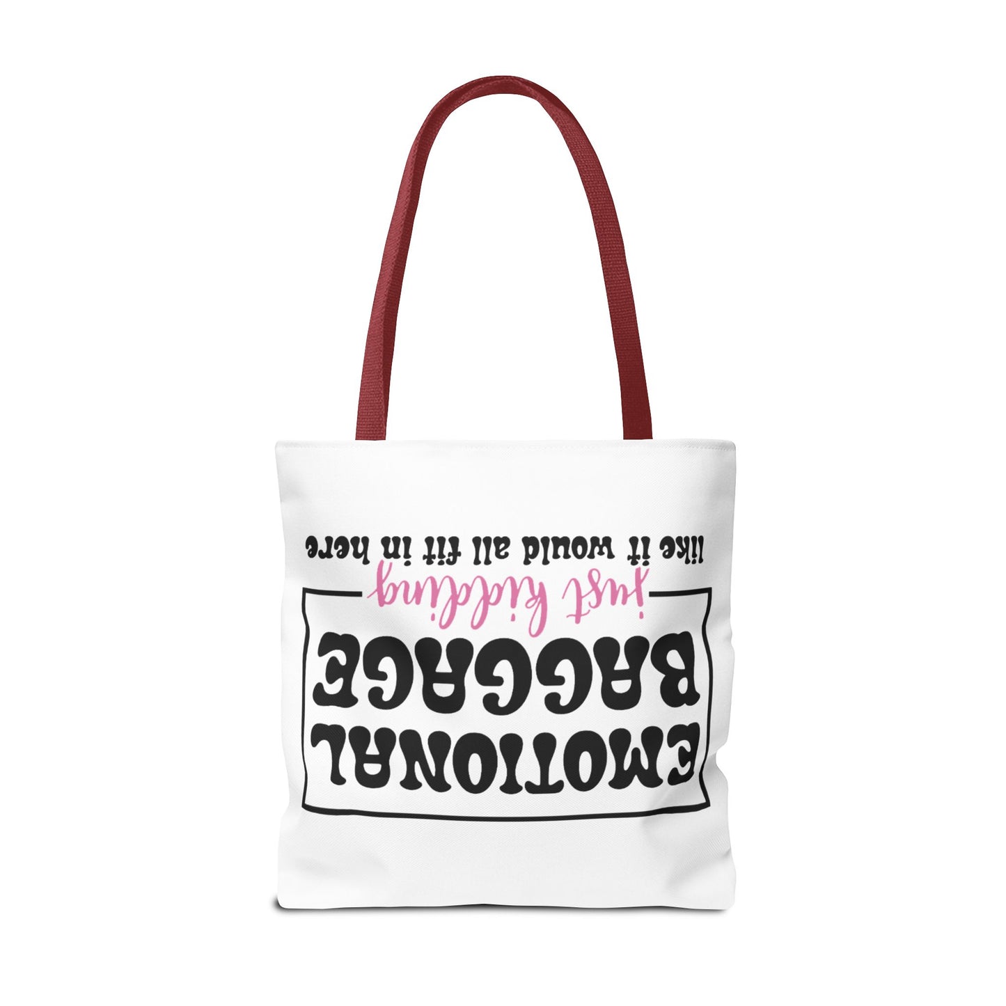 Emotional Baggage Tote Bag — Funny "Emotional Baggage (just kidding)" Reusable Shopper