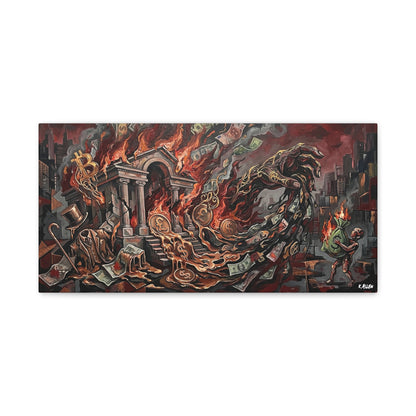 Economy Falling Canvas Wall Art Print — Matte Stretched Canvas